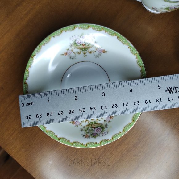 Vintage Cherry China Occupied Japan Floral Demitasse Teacup and Saucer - Picture 11 of 11